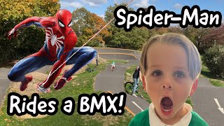 AMAZING SpiderMan rides BMX You NEED to watch [upl. by Onnem103]