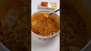 Nongshim shin ramen mukbang with kimchi mandu rice cake shinramen koreanramen ramen [upl. by Dodie]