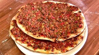 Lahmacun RezeptLahmacun selber machenTürkische PizzaTeigBelag selber machen [upl. by Eissak]