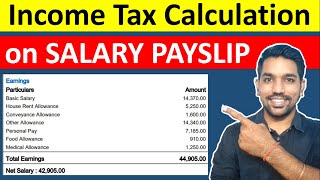 Income Tax Calculation on Salary Payslip  How to Calculate Income Tax Calculator [upl. by Norra]