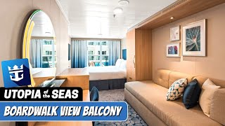 Utopia of the Seas  Boardwalk View Balcony Walkthrough Tour  Royal Caribbean  2024 [upl. by Edmund]