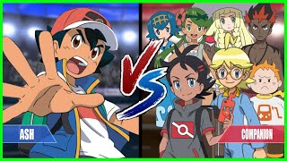 Pokemon Battle Series Ash Vs All Companions Clemont Lana Mallow Lillie Kiawe Sophocles Goh [upl. by Tatum]