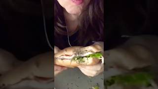 Eating a Turkey Salami sandwich shorts angelabrightasmr [upl. by Neelloj]