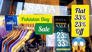 Saya Brand Sale 2023Saya Pakistan Day Sale Flat 23 33 off 📣Saya Brand Stiched Lawn 2023 [upl. by Aleen]