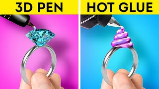 GLUE GUN vs 3D PEN  Creative DIY Ideas and Cool Hacks [upl. by Noret237]