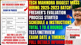 Tech Mahindra Mass Hiring Started 20252023 Batch  Test Pattern  Exam Schedule Rounds Process Prep [upl. by Ahcilef891]