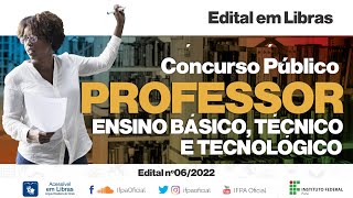 Edital em Libras  Concurso Público para Professor  2022 [upl. by Auqenaj]