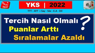 Tercihler Nasıl Olmalı   Başarı Sıralaması   2022 YKS  Tercih Aralığı Kaç En Az Puan Olmalı [upl. by Gawen]