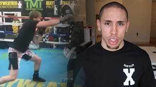 LOGAN PAUL BOXING AT MAYWEATHER GYM KSI VS LOGAN PAUL [upl. by Liuqnoj]