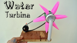 How to Make Water Turbine or Hydroelectric Power Generator at Home  cool science project  easy way [upl. by Eniluap]