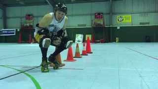 Roller Derby Chest Blocking Drill with Sausarge Rolls 11 Derby Coach [upl. by Euqinna]