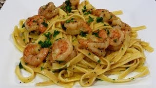 Fettucine with Shrimp in a GarlicLemon Sauce Recipe [upl. by Prentiss751]