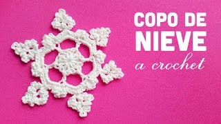 NAVIDAD  Copo de Nieve a Crochet ··· XMAS  How to crochet a Snowflake [upl. by Aikram]