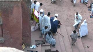 Priest and EarlyMorning Worshippers Lalibela Ethiopia [upl. by Yehsa]