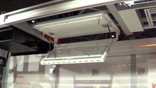 Unitech Systems FPLCV4 flat panel ceiling lift at ISE 2013 [upl. by Yeoz]