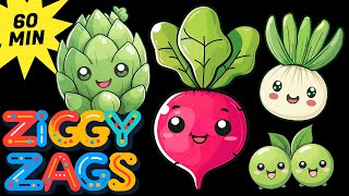 Spring Vegetables Dancing For Babies  Funky Veggies Baby Sensory Video [upl. by Nitsuj]