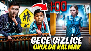 OKULDA GİZLİ BİR GECE GEÇİRMEK  yakalandık [upl. by Haiacim]