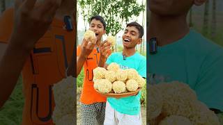 Puffed Rice Bomb  Murir Moa Recipe  Village Traditional Puffed Rice Recipe  Cooking Shorts [upl. by Ekal]