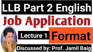 Job Application Format Sample Performa for Job Application LLB Part 2 English  How to write [upl. by Settle]