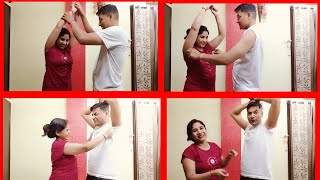 Funny underarm pinching challengeHusband vs wife underarm pinching challengeManuVlogsOfficial1 [upl. by Onida787]