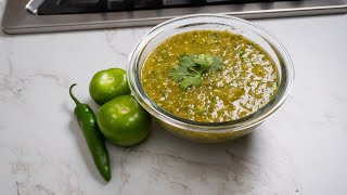 How To Make Green Salsa with Serrano pepper at home Recipe  Easy To Make Mexican Recipe [upl. by Lihkin]