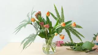 Coral celosia flower arrangement [upl. by Nauqahs]