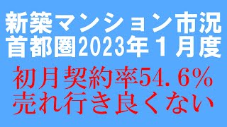 2023年１月度 首都圏 新築マンション市況 「発売戸数は前年同月比371％減、初月契約率546％」かなり良くないです。 [upl. by Serrell777]