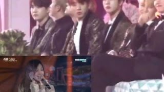 161119 BTS and Baby Kook  Reaction To Eunji Hopefully Sky MMA 2016 [upl. by Socin]