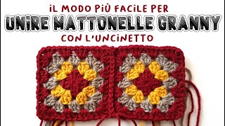 il metodo più facile per unire le mattonelle granny con luncinetto [upl. by Eliezer865]