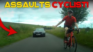 UNBELIEVABLE UK DASH CAMERAS  Road Rage What a Twt Driver Assaults Cyclist Entitled Driver156 [upl. by Aro]