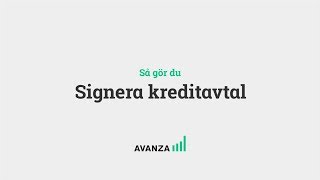 Signera kreditavtal [upl. by Herr]