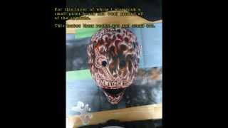 CSDesigns  Howto Airbrush Flames on a Goalie Mask [upl. by Llimaj]