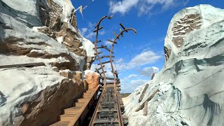 NEW 2024 Expedition Everest Roller Coaster 4K FRONT ROW  Disneys Animal Kingdom [upl. by Ayyn]