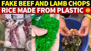 Scary Counterfeit Foods In China Fake Beef and Lamb ChopsRice Made from PlasticAluminum Dumplings [upl. by Ilwain]