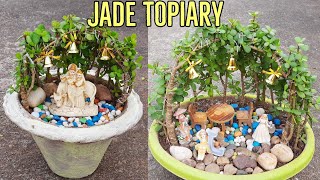 JADE PLANTS TOPIARY Temple Design  Simple and easy Topiary for beginners DIY jadetopiary [upl. by Arahas]