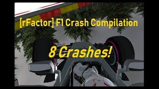 rFactor F1 Crash Compilation 3 [upl. by Grous690]