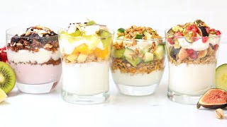 4 Healthy Breakfast Parfaits  Quick amp Easy Breakfast Recipes [upl. by Rayshell]