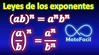 Leyes de los exponentes lista completa con ejemplos EXPLICADAS SÚPER FÁCIL [upl. by Bently922]