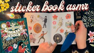 Antiquarian Sticker Book ASMR 🌠🖋📔 Softspoken peeling amp placing stickers pageflipping tracing [upl. by Annaek]