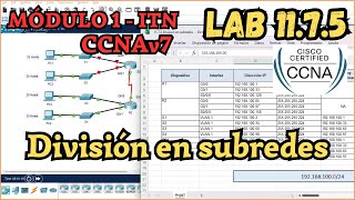 1175 Packet tracer  Division en Subredes situacion  Subnetting Scenario Resolución [upl. by Nirehtak]