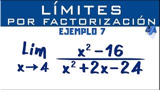 Solución de límites por factorización  Ejemplo 7 [upl. by Llerref]