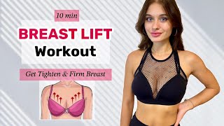 Get Tighten amp Firm Breast Naturally at Home 🔥 10 Min BRAEST LIFT Workout  Only Dumbbells [upl. by Eveam351]