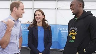 Royals meet Usain Bolt at Commonwealth Games [upl. by Tung342]