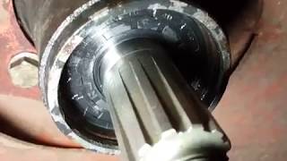 Brush hog gearbox repair  How to remove and replace the output shaft seal [upl. by Danika493]