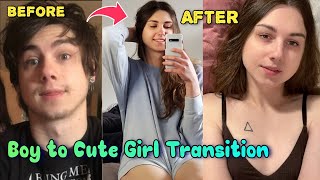 Boy to Girl Transition Made This Boy Very Cute and Beautiful  Male to Female Transition  MTF [upl. by Ahtilat880]