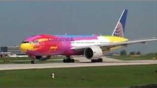 Continental Airlines Peter Max Boeing 777 [upl. by Bramwell]