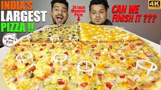 CAN WE FINISH INDIAS LARGEST PIZZA  24inch Monster Pizza From La Pinoz Mukbang with Elder Brother [upl. by Elak]