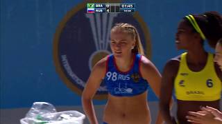 Brazil vs Russia  Preliminary Round  2018 IHF Womens Beach Handball World Championship [upl. by Anavi]