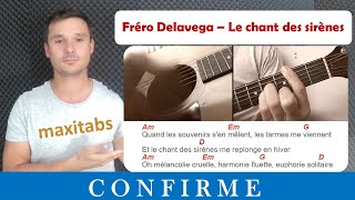 Tuto guitare Frèro Delavega  Le chant des sirènes Accords et Paroles [upl. by Nomaid339]