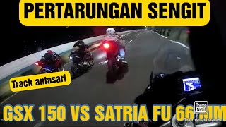 GSX 150 vs SATRIA FU 166 CC TREK ANTASARI race [upl. by Nauht653]